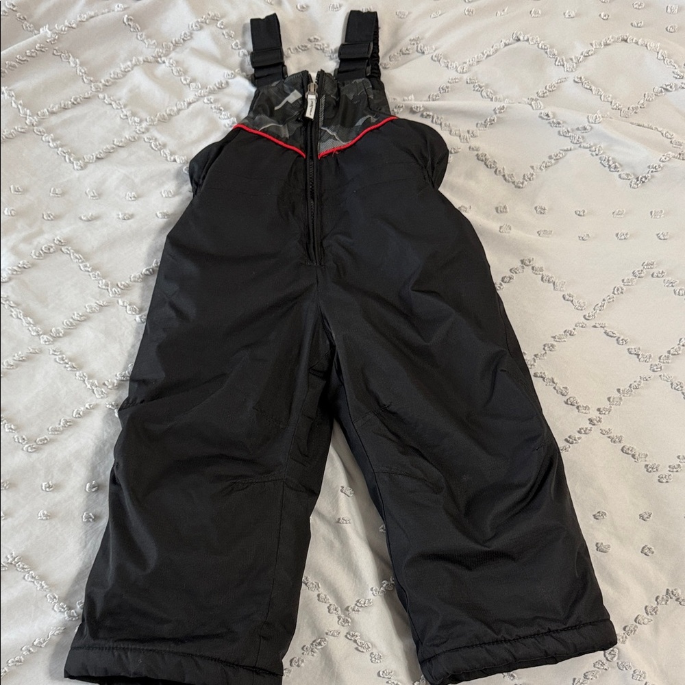 ZeroXposur Black Snow Bib Overalls with Red Trim